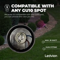 Ledvion Foco LED de Exterior con pincho - IP65 - 4,9W - RGB+CCT - Cable de 2 Metros - Antracita