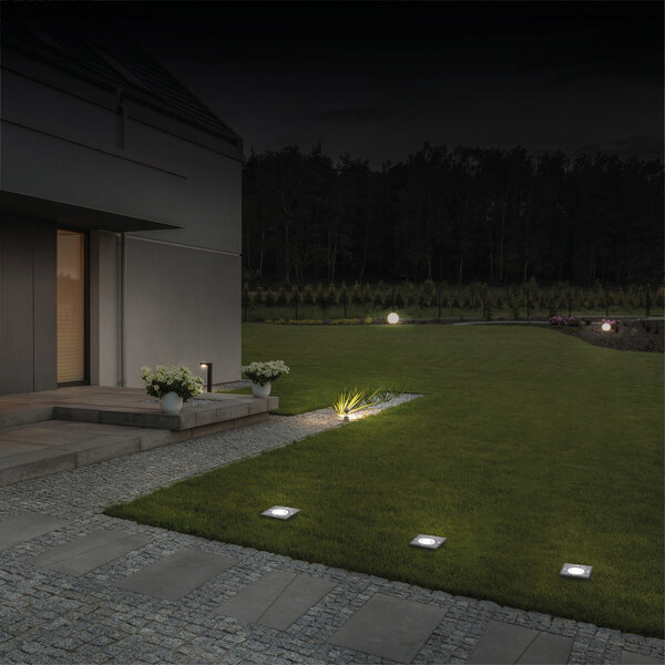 Ledvion Foco LED Empotrable en suelo - IP67 - GU10 - Cuadrado - Cable de 1 metro - Acero Inox