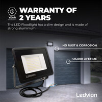 Ledvion Proyector LED 100W - Samsung - IP65 - 106lm/W - Color blanco - 5 años de garantía