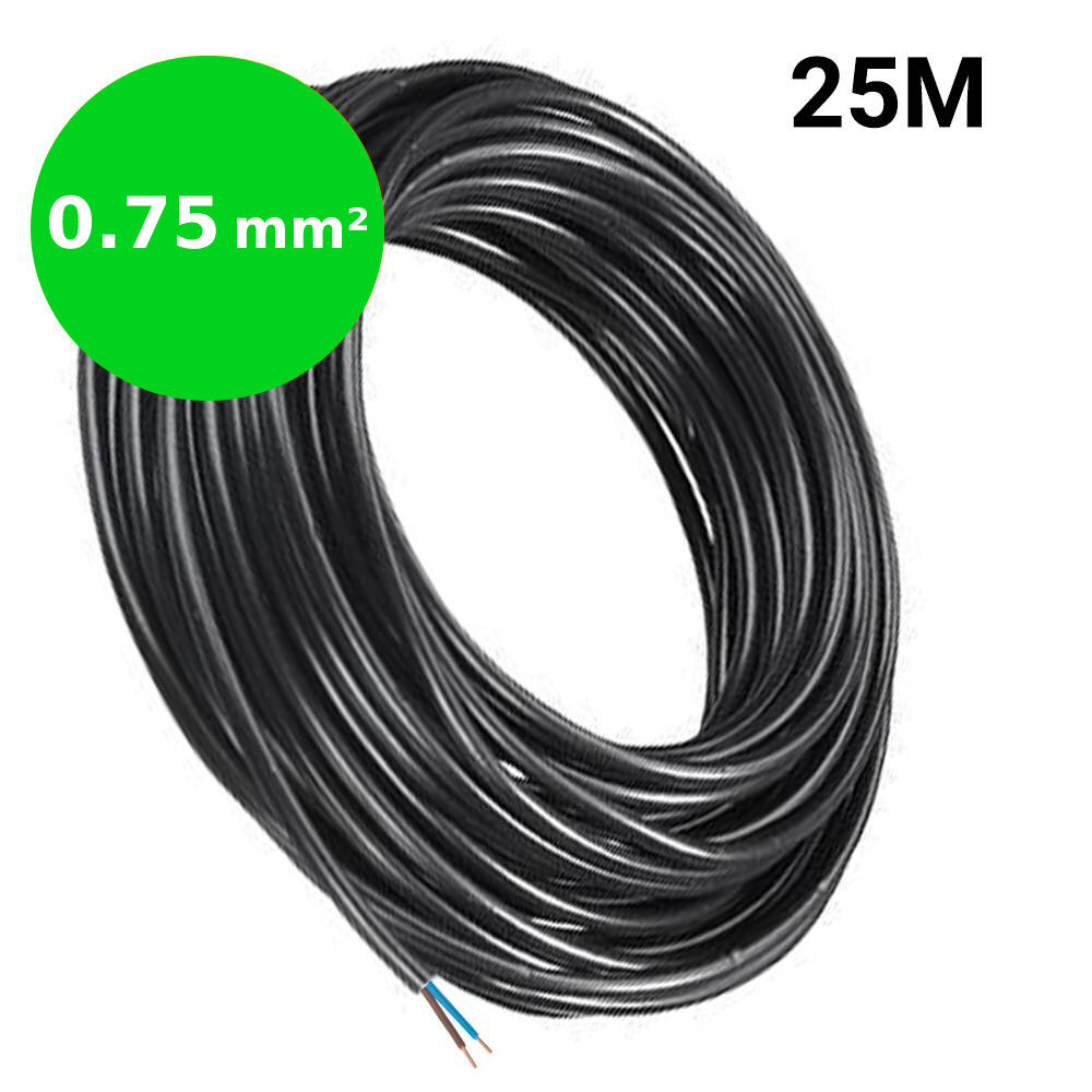 Ledvion Cable de Instalación 2 x 0,75mm²- 230V - 25m