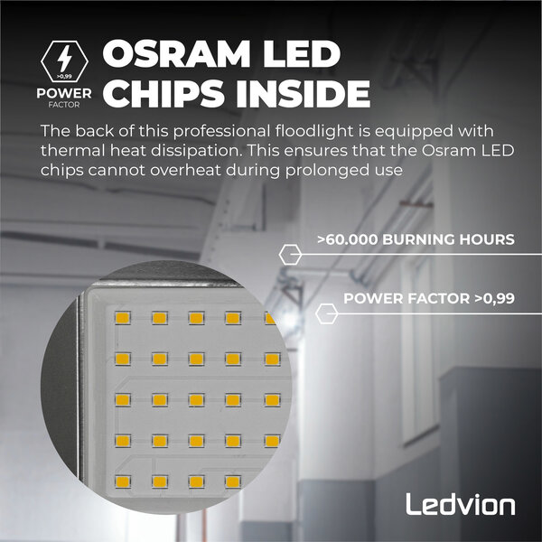 Ledvion Proyector LED 50W - Osram - IP65 - 120lm/W - Color Blanco - 5 años de garantía