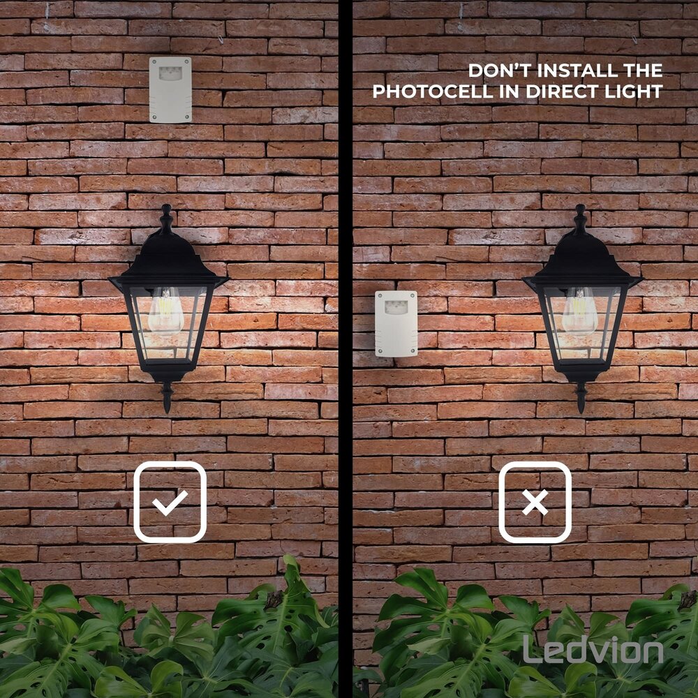 Ledvion Interruptor crepuscular externo - con temporizador - IP54