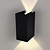Aplique de Pared LED Up & Down Cubo Negro - 3000K - 9W - IP54