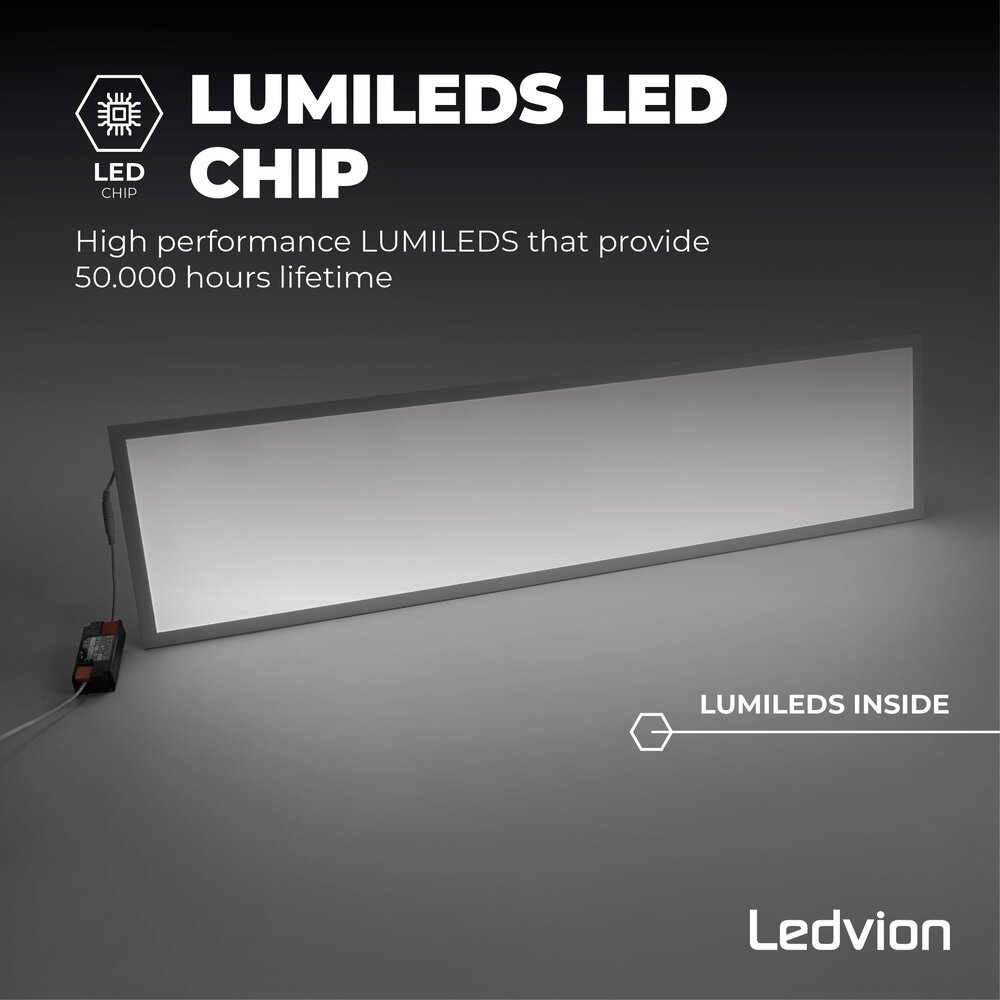 Ledvion Panel LED Lumileds 120x30 - 36W - 4000K - 125 lm/W - 5 años de garantía