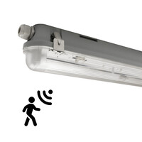 Ledvion Pantalla Estanca LED con Sensor 120 cm - IP65 - Pinzas de acero inoxidable