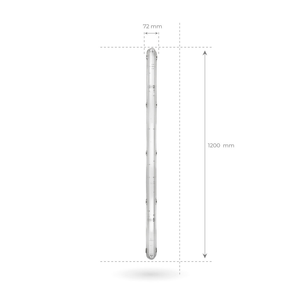 Ledvion Pantalla Estanca LED con Sensor 120 cm - IP65 - Pinzas de acero inoxidable