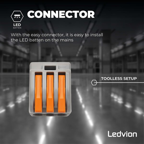 Ledvion Regleta LED Batten 150 cm - Chip LED Samsung - 40W - 6500K - IP20 - 5 años de garantía