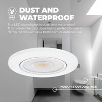 Ledvion Focos Empotrables LED Regulables Blancos - IP65 - 5W - CCT - ø74mm - 5 años de garantía - Para el baño