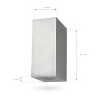 Ledvion Aplique de Pared Acero inoxidable - Cube - Bidireccional