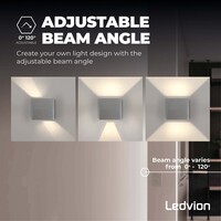 Ledvion Aplique de Pared regulable LED Acero inoxidable - Bidireccional - 2700K - 3,5W - IP54