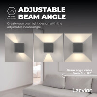 Ledvion Aplique de Pared LED Gris - Bidireccional - Casquillo G9 - 2700K - 4.2W - IP54
