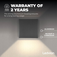 Ledvion Aplique de Pared LED Gris - Bidireccional - Casquillo G9 - 2700K - 4.2W - IP54