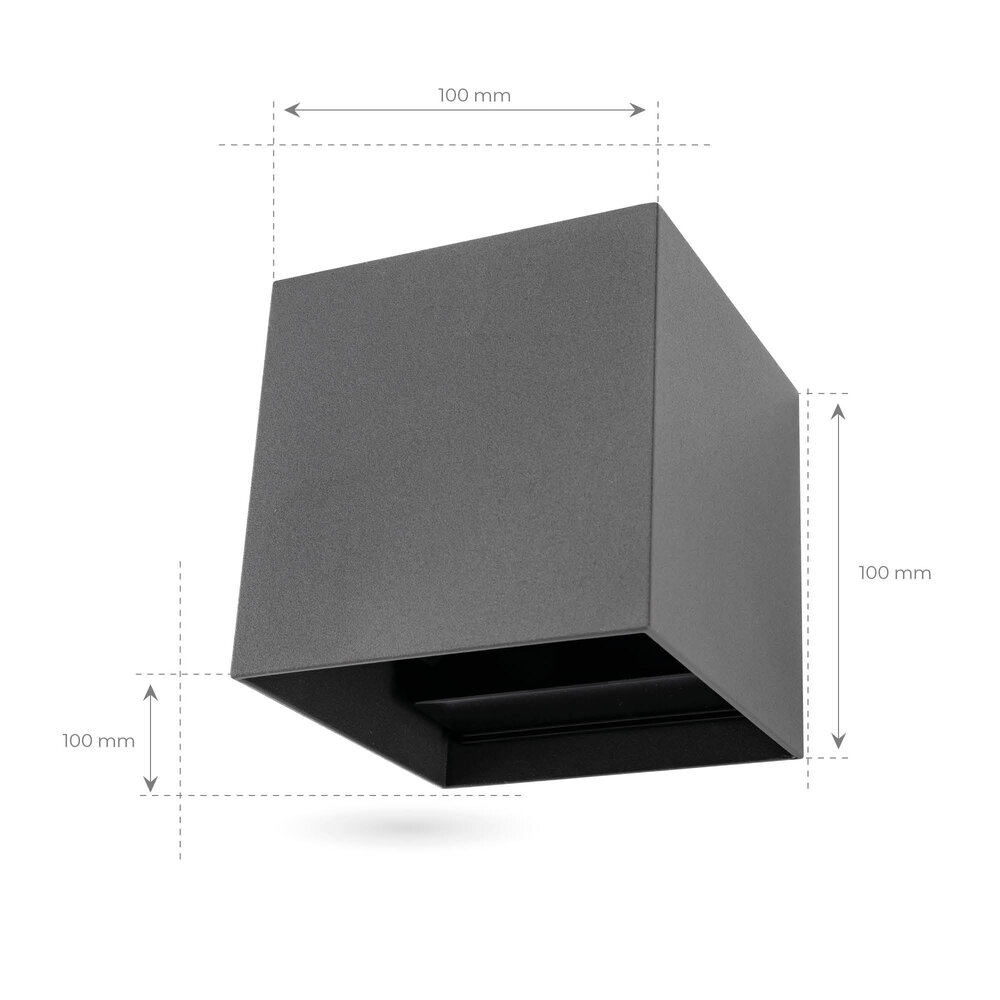 Ledvion Aplique de Pared Exterior 4,2W - Doble Cara - Gris - 2700K - IP54