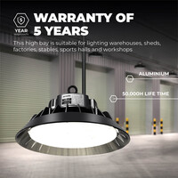 Lámparasonline Campana LED 240W - Philips Driver - 120° - 150lm/W - 4000K - IP65 - Regulable - 5 años de garantía