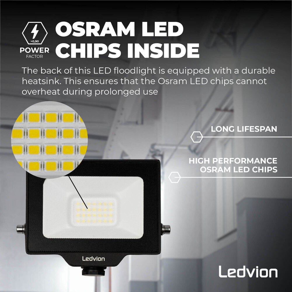 Ledvion Proyector LED Osram 20W – 2200 Lumen – 4000K