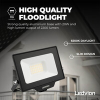 Ledvion Proyector LED Osram 20W – 2200 Lumen – 6500K