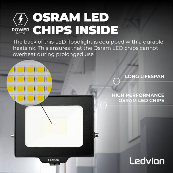 Ledvion Proyector LED Osram 30W – 3600 Lumen – 4000K