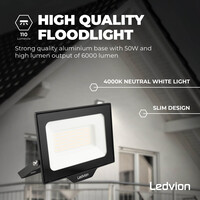 Ledvion Proyector LED Osram 50W – 6000 Lumen – 4000K