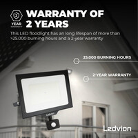 Ledvion Proyector con Sensor LED Osram 150W – 18.000 Lumen – 6500K