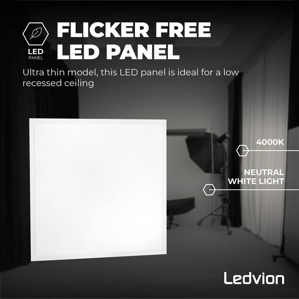 Ledvion 6x Panel LED 60x60 - 36W - Lumileds - 125Lm/W - 4000K