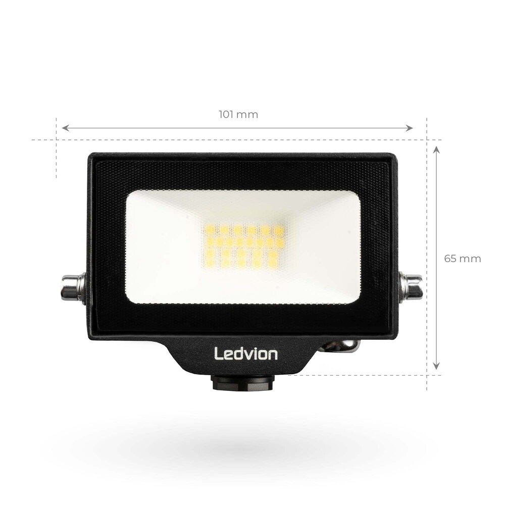 Ledvion Proyector LED 10W - Osram LED - IP65 - 110lm/W - 4000K - Color Blanco Natural - 5 años de garantía