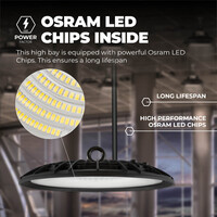 Ledvion Campana LED 100W - Osram LED - 90° - 110Lm/W - 3000K - IP65 - 2 años de garantía
