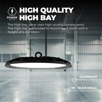 Ledvion Campana LED 150W - Osram LED - 90° - 110Lm/W - 6000K - IP65 - 2 años de garantía