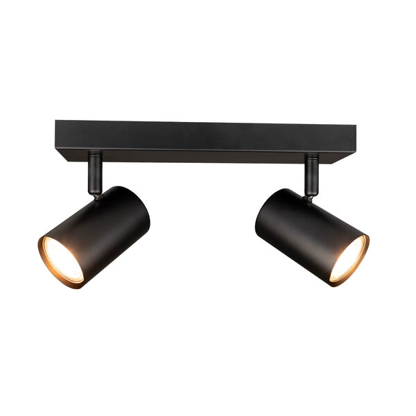 Ledvion Lámpara de techo LED Duo - Inclinable - Casquillo GU10 - Negro