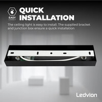 Ledvion Lámpara de techo LED Duo - Inclinable - Casquillo GU10 - Negro
