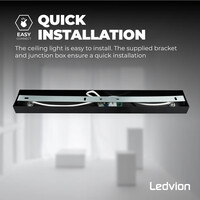 Ledvion Lámpara de techo LED Trio - Inclinable - Casquillo GU10 - Negro