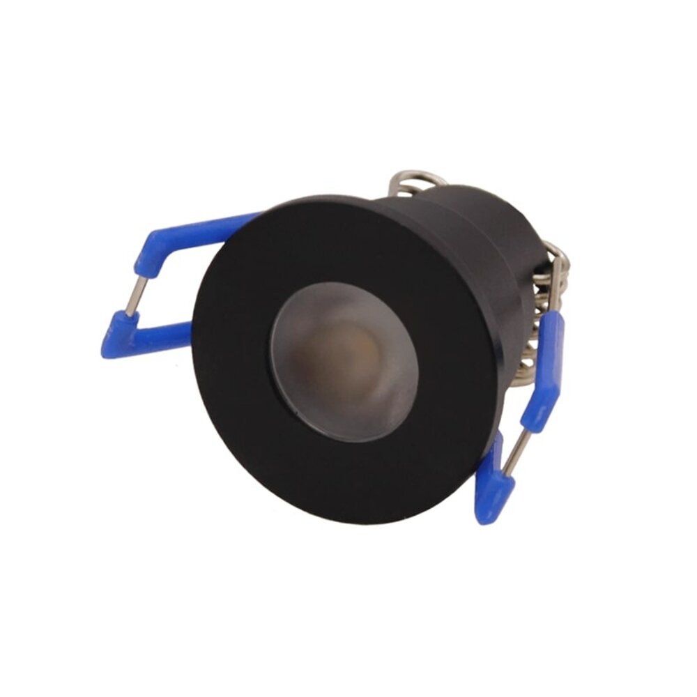 Lámparasonline Foco Empotrable LED Veranda Negro - 3W - IP65 – 2700K - 12 pack