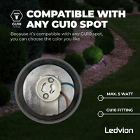 Ledvion 9x Foco LED de Exterior con pincho Inteligente - IP65 - Cable de 1 metro - 4,9W - RGB+CCT - Antracita