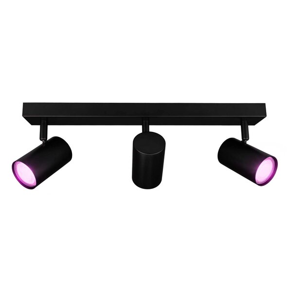 Ledvion Lámpara de techo LED Trio - Regulable - Inclinable - 4,9W - RGB+CCT - Negro