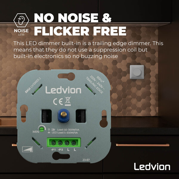 Ledvion Dimmer LED 5-150W LED 220-240V - Corte de fase - Universal
