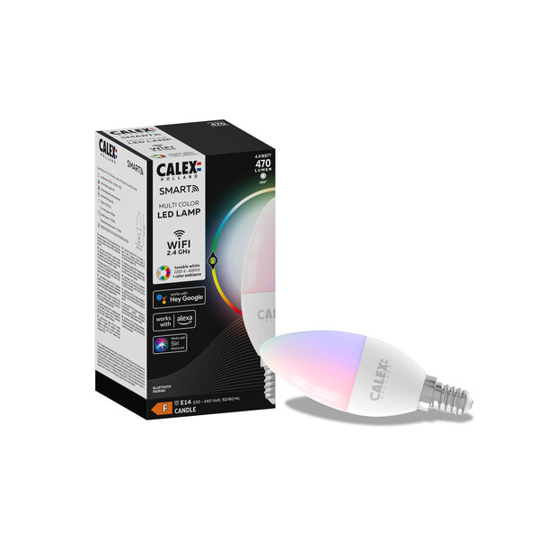 Calex Lámpara inteligente Calex RGB + CCT - E14 - 5W - 470 lúmenes - 2200 - 4000K