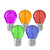 Lámpara de bola LED de colores - paquete de 5 - E27 - 1W - 220-240V