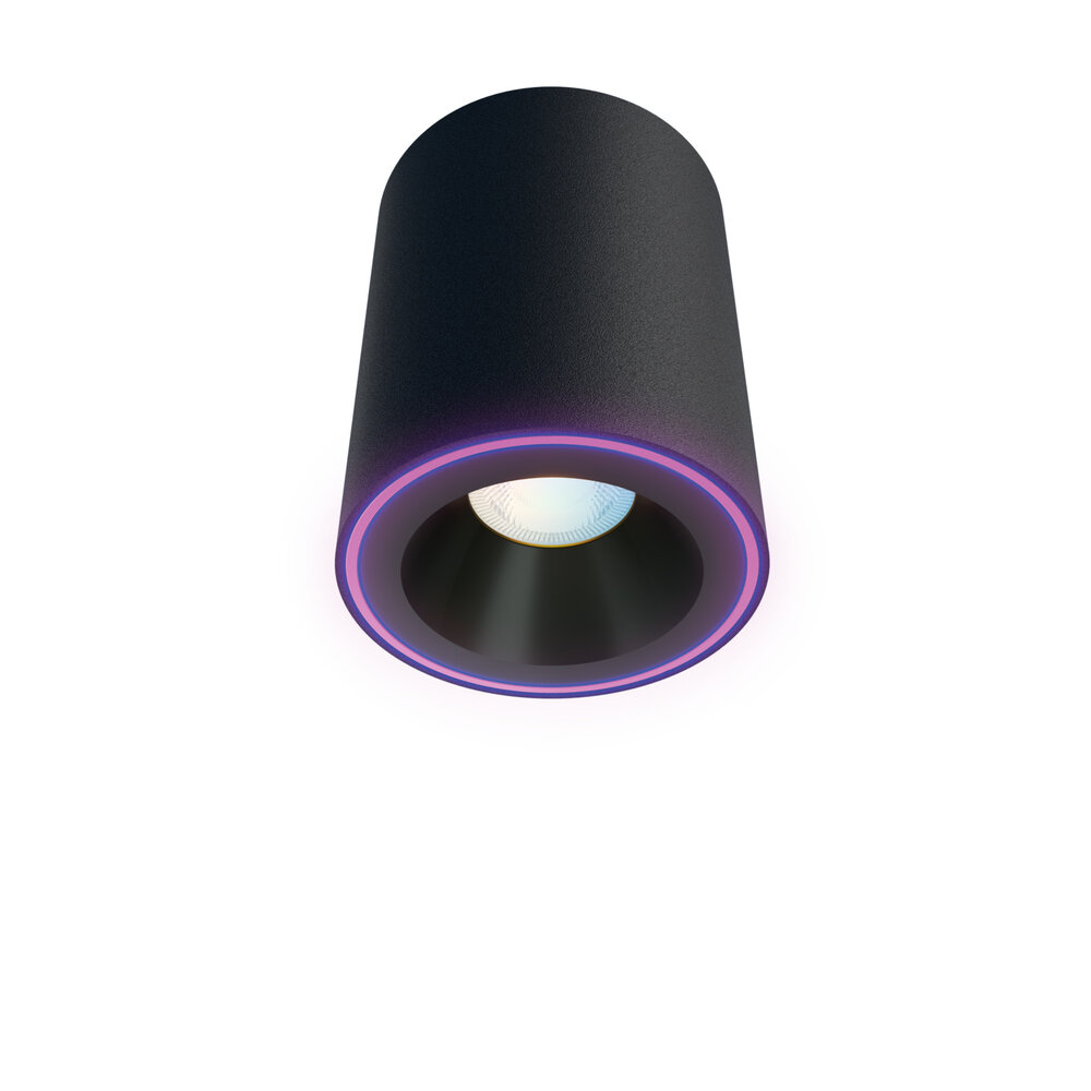 Calex Calex Smart LED Foco de superficie Halo - Negro - 6,5W - RGB+CCT - Ø100mm