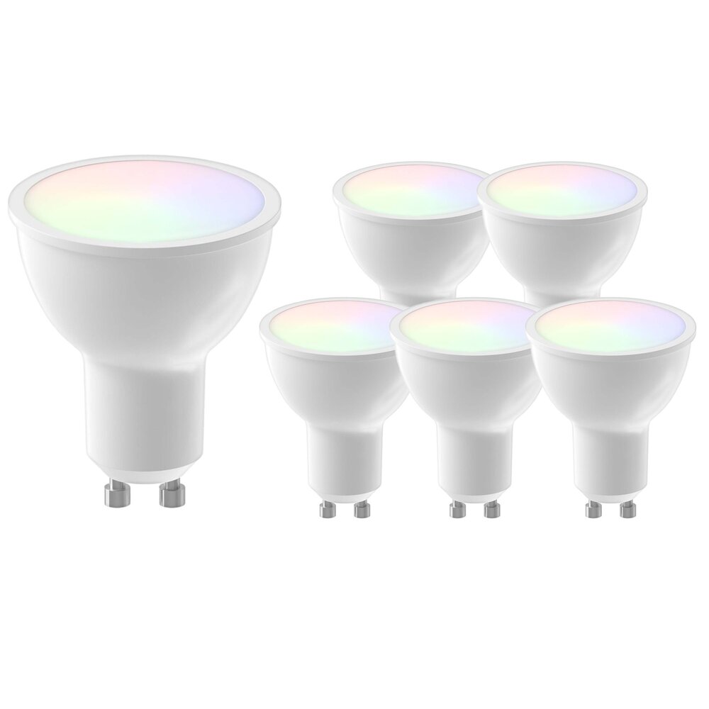 Calex Foco LED Calex Smart RGB+CCT GU10 regulable - 5W - paquete de 6
