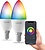 2x Lámpara LED inteligente Calex - Regulable - E14 - 4,9W - RGB + CCT