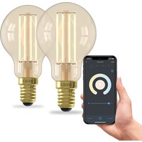 Calex 2x Lámpara de Filamento LED Calex Smart - Oro - Regulable - E14 - 7W - 1800K-3000K