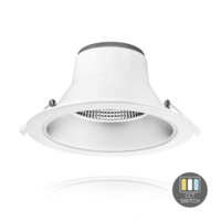 Lámparasonline Downlight LED con Reflector - SIA - 15W - Ø145 mm - CCT-Switch - Blanco