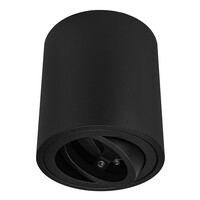 Ledvion Foco de Superficie redondo GU10 - Casquillo GU10 - Negro - ø80mm