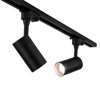 Lámparasonline Iluminación con rieles LED de 3 m - Incluye 6 Focos de Carril - Regulable - Monofásico - Negro