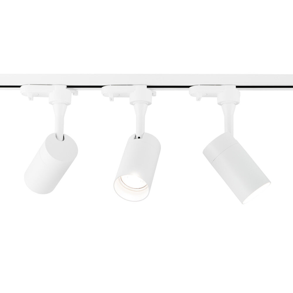 Lámparasonline Iluminación con rieles LED de 1 m - Incluye 2 Focos de Carril - Regulable - Monofásico - Blanco