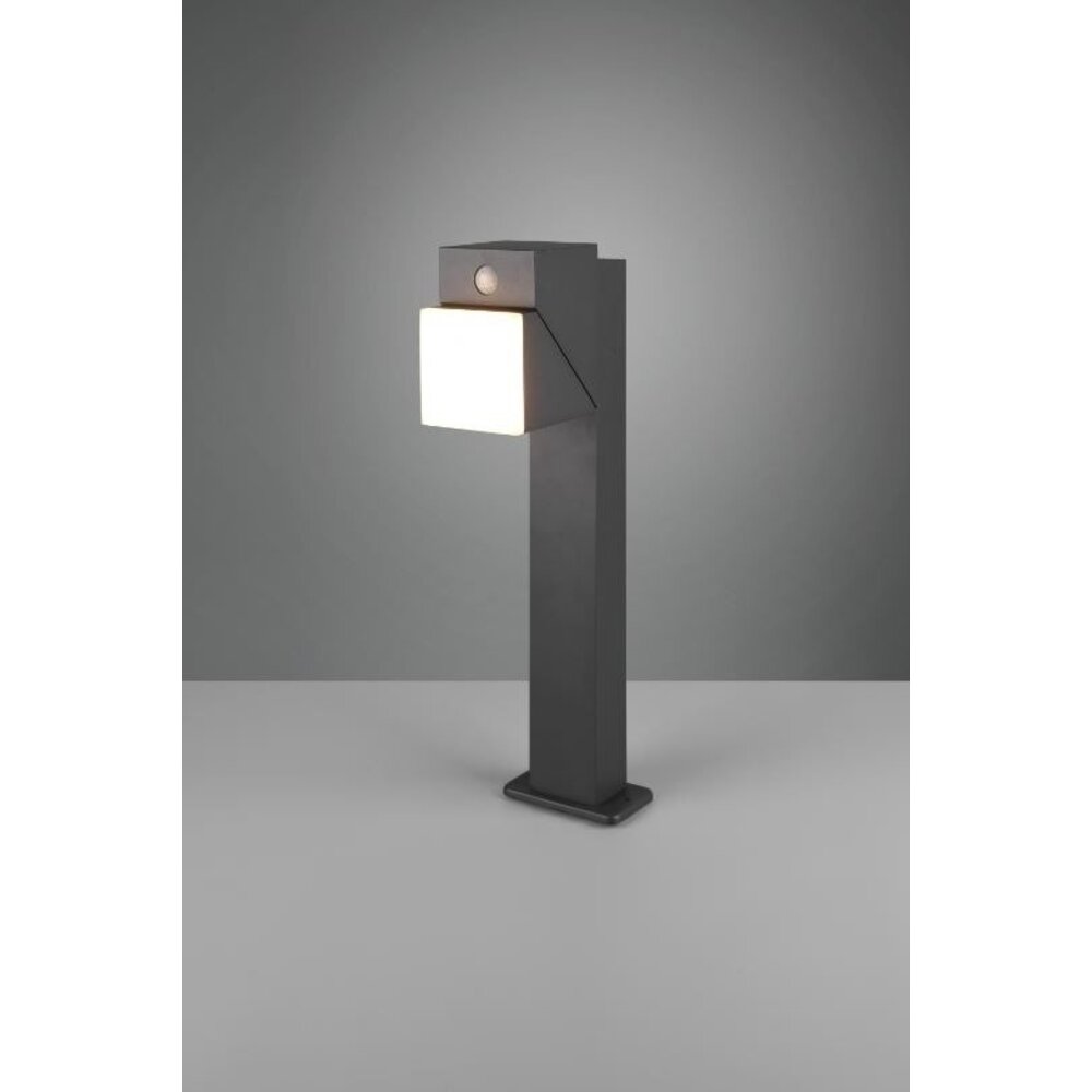 Trio Lighting Lámpara de exterior de pie con sensor - 50 cm - 3000K - 7W - IP54 - Antracita