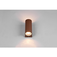 Trio Lighting Aplique LED Exterior - Doble cara - Foco GU10 - IP44 - Redondo - Roya - Color óxido