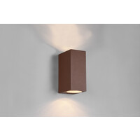 Trio Lighting Aplique LED Exterior - Doble cara - Foco GU10 - IP44 - Cube - Roya - Color óxido
