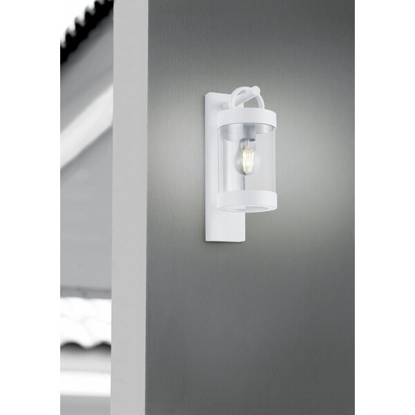 Trio Lighting Aplique LED de exterior con sensor crepuscular - Casquillo E27 - IP44 - Sambesi - Blanco mate