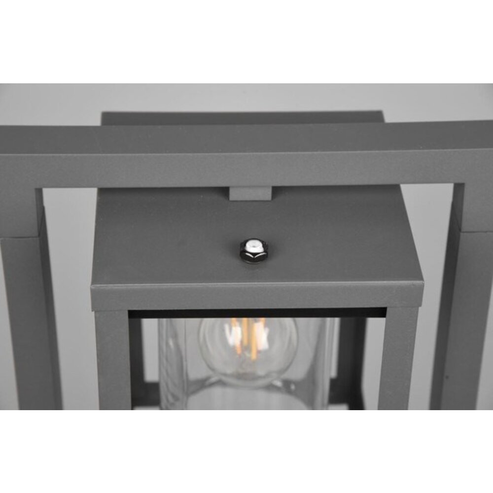 Trio Lighting Lámpara de exterior de pie con sensor crepuscular - 100 cm - Base E27 - Lunga - Antracita