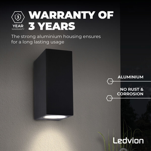 Ledvion Aplique de Pared - Bidireccional - 3W - 2700K - Negro